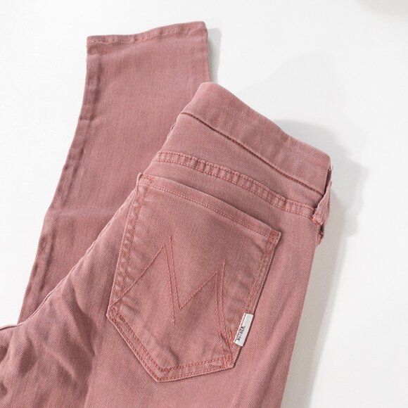Mother The Looker POP Skinny Jean SZ 27 Light Pink Denim Long - Picture 3 of 12